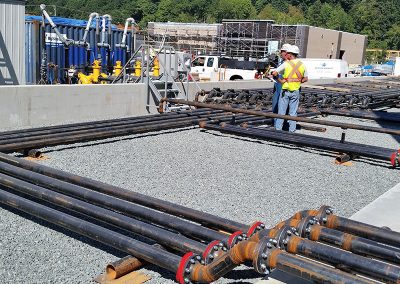 structured metal piping on a work-site