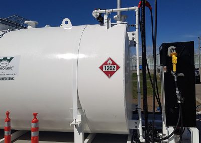 enviro-safe fuel tank with flammable sign